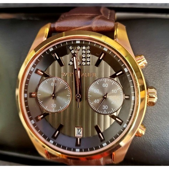 Wittnauer Men's Quartz Chronograph Rose Gold LUXURY Watch Rare WN1016 - Picture 2 of 16